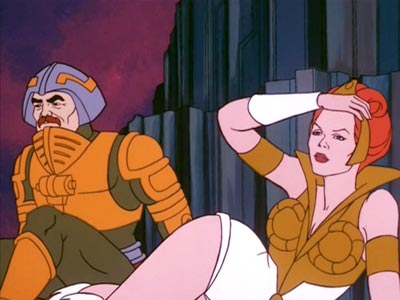 Teela and Man-At-Arms on the ground
