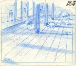 Blue pencil background layout - Filmation - He-Man